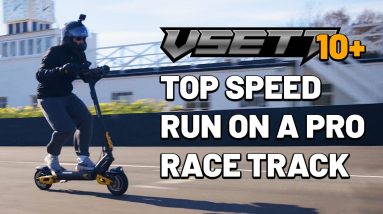VSETT10+ Electric Scooter Top Speed Test - On a Pro Race Track!