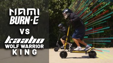 Nami Burn-e VS Kaabo Wolf Warrior King Electric Scooter 100m drag race!